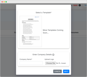 AI Resume Formatting - Template Selection - HireLakeAI